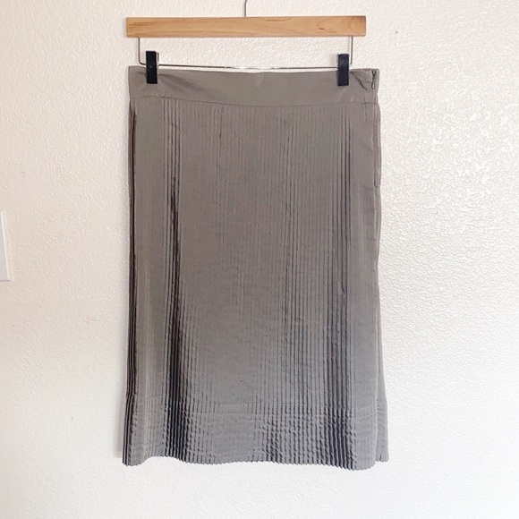 Mikarose Gray Pleated NWT A Line Career Skirt - Picture 1 of 8